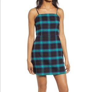 BP PLAID SPAGHETTI STRAP DRESS